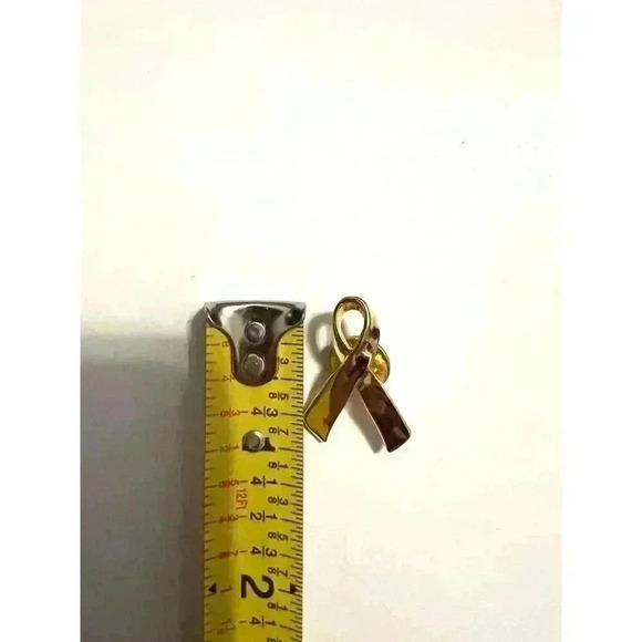 Gold Cancer Awareness Ribbon Pin - Picture 3 of 3